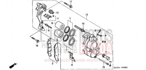 FRONT BRAKE CALIPER XR400R4 de 2004